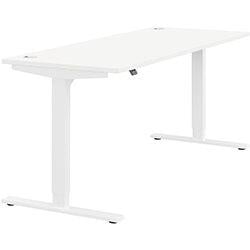 Height Adjustable Sit Stand Office Desk Portal Top W1800mmxD700mmxH685-1185mm White Top White Frame on Productcaster.