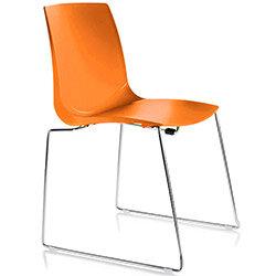 ARI Orange Sled Base Canteen Stacking Chair on Productcaster.