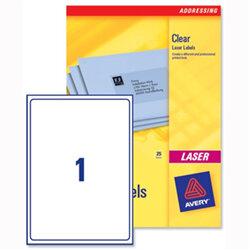 Avery 1 per Sheet Clear Laser Label A4 (Pack of 25)' , ''HuntOffice.ie' on Productcaster.