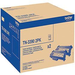 Brother TN-3390 Black Super High Yield Laser Twin Pack Toner Cartridges on Productcaster.