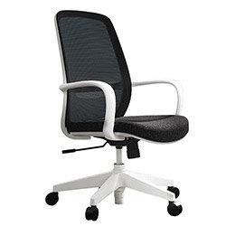 Soho Office Chair with Black Mesh Back & Seat White Frame on Productcaster.