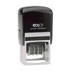 COLOP Printer 53 Rectangular Dater Pre-Inked Rubber Stamp Black Ink Black Handle on Productcaster.