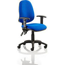 Eclipse II Lever Task Operator Office Chair Blue With Height Adjustable Arms , HuntOffice.ie on Productcaster.