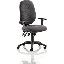 Eclipse XL III Lever Task Operator Office Chair Charcoal With Height Adjustable Arms , HuntOffice.ie on Productcaster.