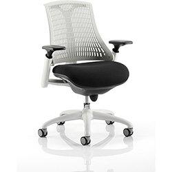 Flex Task Operator Office Chair White Frame Black Fabric Seat With Moonstone White Back With Arms on Productcaster.