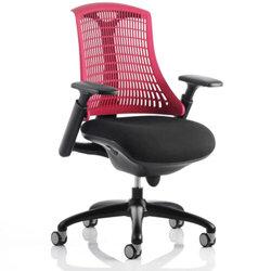 Flex Task Operator Office Chair Black Frame With Black Fabric Seat Red Back With Arms , HuntOffice.ie on Productcaster.