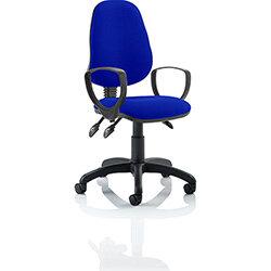 Eclipse III Lever Task Operator Office Chair With Loop Arms In Serene Blue , HuntOffice.ie on Productcaster.