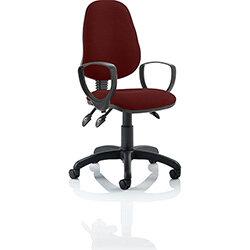 Eclipse III Lever Task Operator Office Chair With Loop Arms In Chilli Red , HuntOffice.ie on Productcaster.