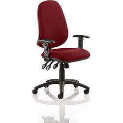 Eclipse XL III Lever Task Operator Office Chair With Height Adjustable Arms In Chilli Red , HuntOffice.ie on Productcaster.