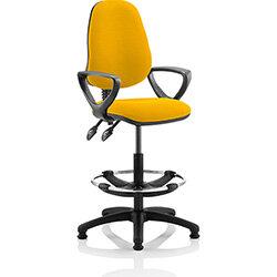 Eclipse II Lever Task Operator Office Chair Sunset Yellow With Loop Arms & Draughtsman Kit , HuntOffice.ie on Productcaster.