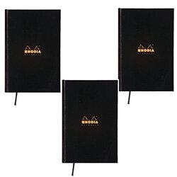 Rhodia A5 Business Book Casebound Hard Back 192 Pages Black Pack of 3 , HuntOffice.ie on Productcaster.