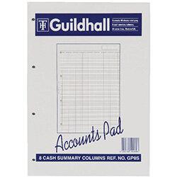 Guildhall Account Pad 8 Cash Column Ruled 54 Feint Summary 60 Leaf A4 GP8S , HuntOffice.ie on Productcaster.