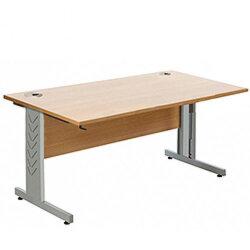 Giorgio Electric Electric Height Adjustable Rectangular Desk 1400x800x650-950mm Beech on Productcaster.