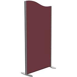 Sprint Eco Freestanding Screen Wave Top W800xH1600-1400mm Wine - With Stabilising Feet on Productcaster.