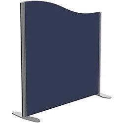 Sprint Eco Freestanding Screen Wave Top W1000xH1000-800mm Dark Blue - With Stabilising Feet on Productcaster.