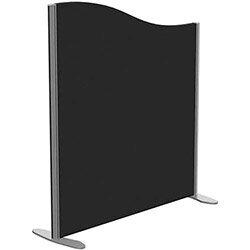 Sprint Eco Freestanding Screen Wave Top W1000xH1100-900mm Black - With Stabilising Feet on Productcaster.