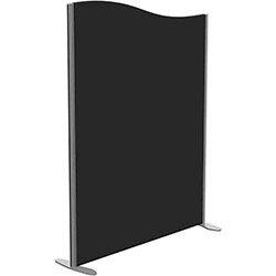 Sprint Eco Freestanding Screen Wave Top W1200xH1600-1400mm Black - With Stabilising Feet on Productcaster.