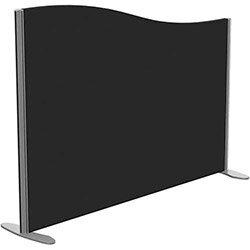 Sprint Eco Freestanding Screen Wave Top W1400xH1000-800mm Black - With Stabilising Feet on Productcaster.