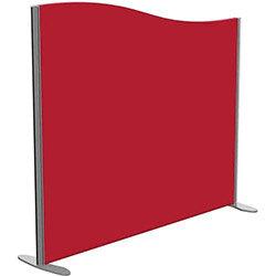 Sprint Eco Freestanding Screen Wave Top W1400xH1200-1000mm Red - With Stabilising Feet on Productcaster.