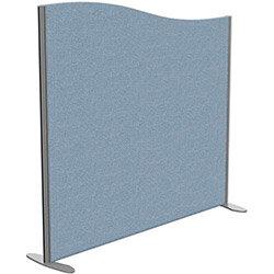 Sprint Eco Freestanding Screen Wave Top W1400xH1300-1100mm Light Blue - With Stabilising Feet on Productcaster.