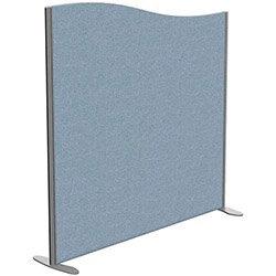 Sprint Eco Freestanding Screen Wave Top W1400xH1400-1200mm Light Blue - With Stabilising Feet on Productcaster.