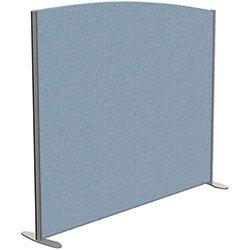 Sprint Eco Freestanding Screen Curved Top W1600xH1400-1200mm Light Blue - With Stabilising Feet on Productcaster.