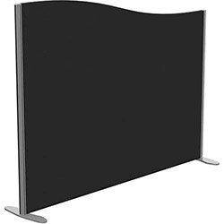 Sprint Eco Freestanding Screen Wave Top W1600xH1200-1000mm Black - With Stabilising Feet on Productcaster.