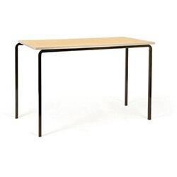 Pack Of 4 PU Injected Edge Classroom Tables - Beech Top With Black Frame - WxDxH:1200x600x760mm , HuntOffice.ie on Productcaster.