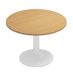 Kito Beech Meeting Room Round Table White Trumpet Base Dia1000xH725mm on Productcaster.