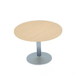 Kito Maple Meeting Room Round Office Table Silver Trumpet Base Dia800xH725mm on Productcaster.