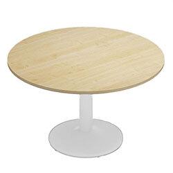 Kito Maple Meeting Room Round Office Table White Trumpet Base Dia1200xH725mm on Productcaster.