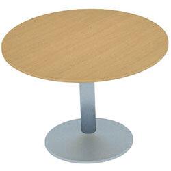 Kito Oak Meeting Room Round Office Table Silver Trumpet Base Dia800xH725mm on Productcaster.