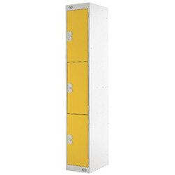 Three Compartment Locker Yellow Door 450mm Deep MC00054 , HuntOffice.ie on Productcaster.