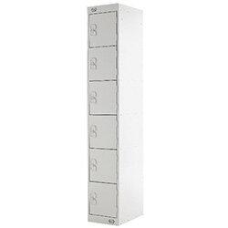 Standard Six Compartment Locker Light Grey W300xD450xH1800mm MC00164 , HuntOffice.ie on Productcaster.