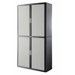 Paperflow Easy Office Cupboard 2 Metres Chrome/Grey with 4 Shelves EE000061 on Productcaster.