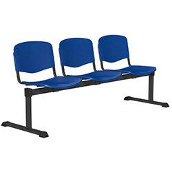 OI Series 3-Seater Bench Plastic Seat Blue , HuntOffice.ie on Productcaster.