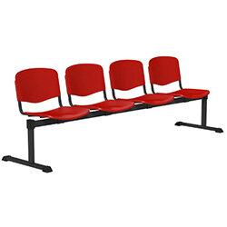 OI Series 4-Seater Bench Plastic Seat Red on Productcaster.