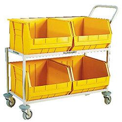 Mobile Storage Trolley c/w 4 Bins Yellow 321298 on Productcaster.