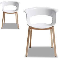 Natural Miss B Antishock Canteen & Breakout Wooden Leg Chair Glossy White on Productcaster.