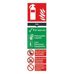 Safety Sign Carbon Dioxide Fire Extinguisher 280x90mm PVC , HuntOffice.ie on Productcaster.