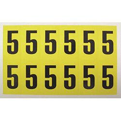 Adhesive Label Bin Sticker Number 5 H9.5xW6mm 168 Characters Per Sheet Black Text On Yellow , HuntOffice.ie on Productcaster.