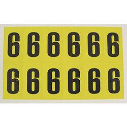 Adhesive Label Bin Sticker Number 6 H90xW38mm 6 Characters Per Sheet Black Text On Yellow on Productcaster.