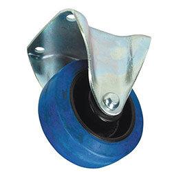 Blue Rubber Tyred Wheel, Medium Duty - Fixed Load Capacity 180kg Wheel Diameter 125mm on Productcaster.