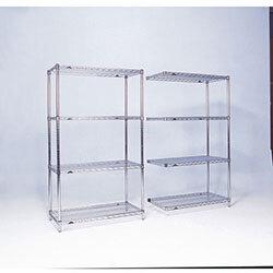 Olympic Chrome Wire Shelving System 1590mm High Add-On Unit WxD 1219x457mm 4 Shelves & 2 Posts 350kg Shelf Capacity , HuntOffice.ie on Productcaster.