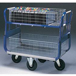 Dual Handle Mailroom Trolley With 2 Long Baskets on Productcaster.