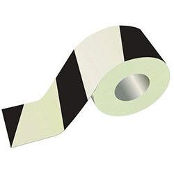 Photoluminescent Obstacles & Dangerous Location Tape White - Black 10m on Productcaster.