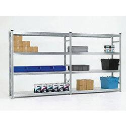 Zinc Plated Boltless Steel Longspan Shelving Add-On Bay HxWxD 2000x1500x600mm - 4 Shelf Levels, 260kg Shelf Capacity , HuntOffice.ie on Productcaster.