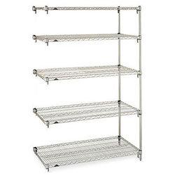 Metro Quick Adjusting Chrome Wire Shelving System 1895mm High Add-On Unit WxD 1525x356mm 5 Shelves & 2 Posts 275kg Shelf Capacity , HuntOffice.ie on Productcaster.