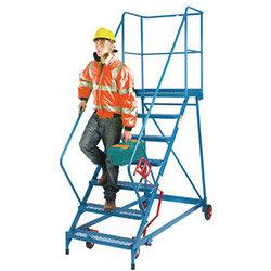 Reduced Gradient Wide Tread Mobile 9 Steps Steel Platform Height 2.07m Blue on Productcaster.