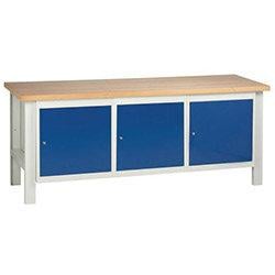 Medium Duty Workbench With 3 Cupboards H840 x L2000 x D650mm on Productcaster.